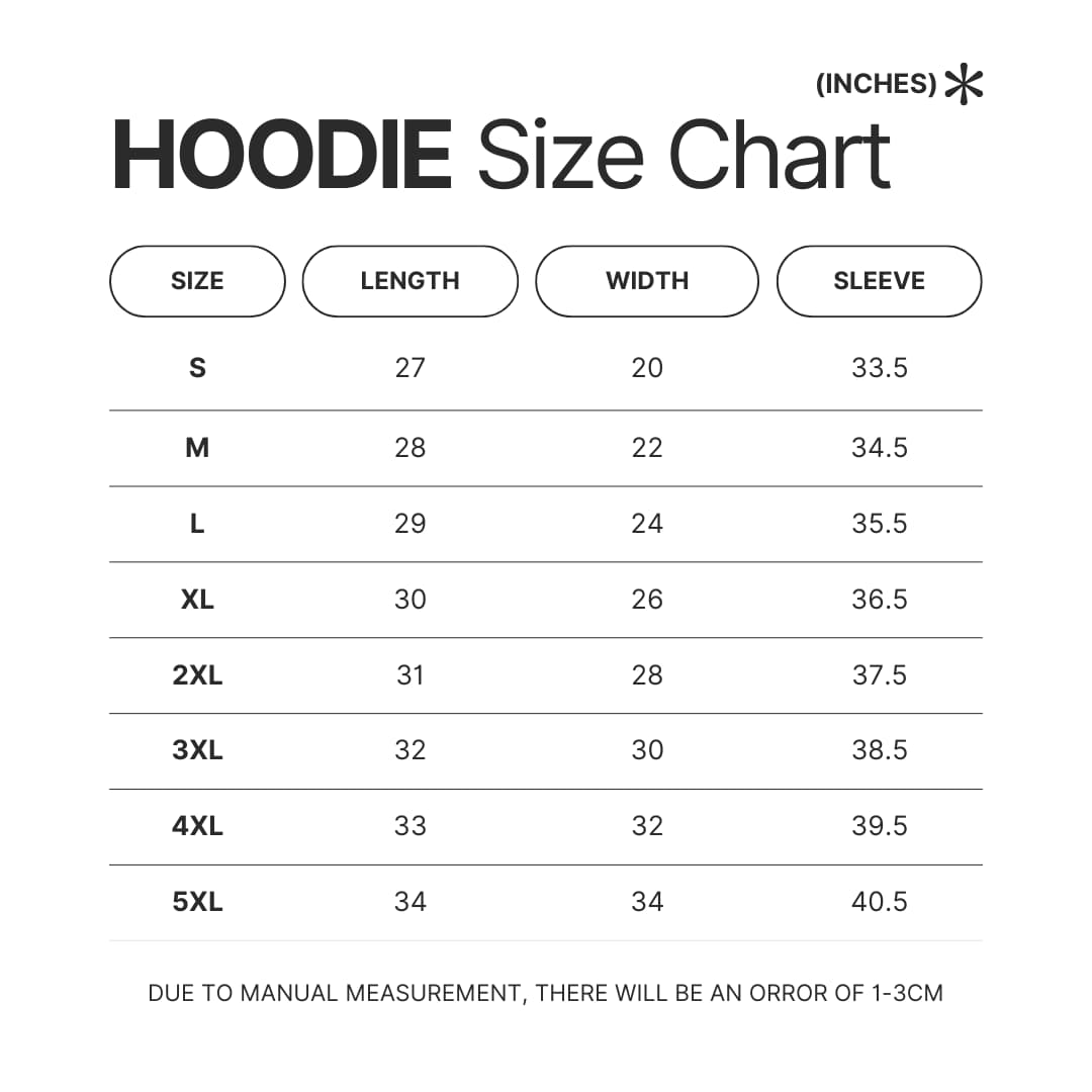 Hoodie Size Chart - Marriagetoxin Store