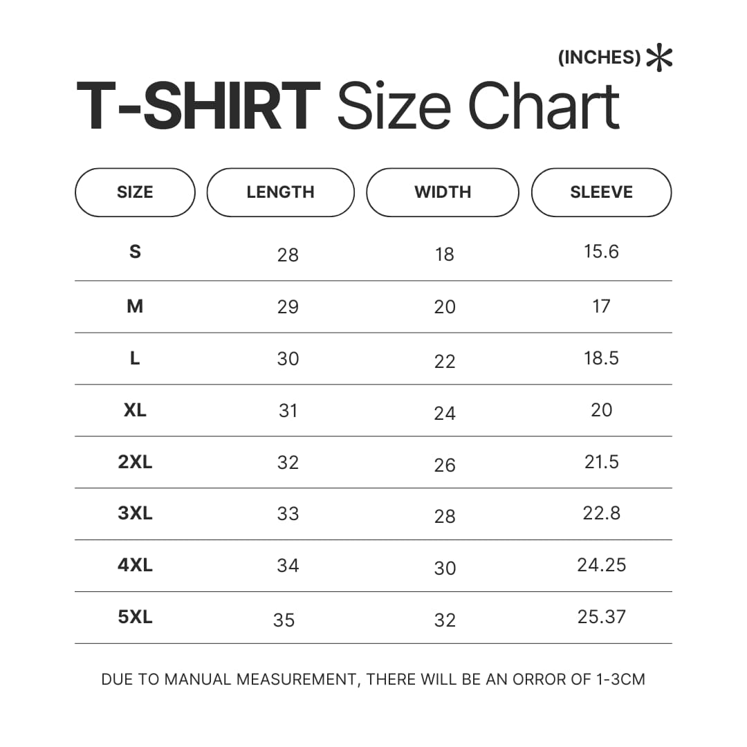 T shirt Size Chart - Marriagetoxin Store