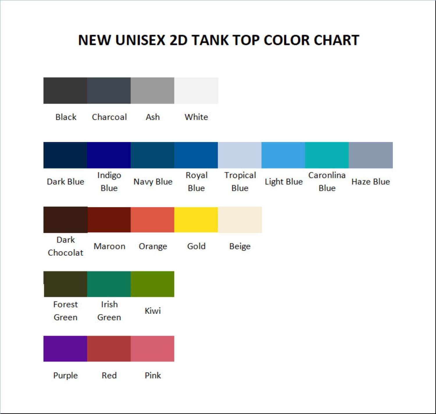 tank top color chart - Marriagetoxin Store
