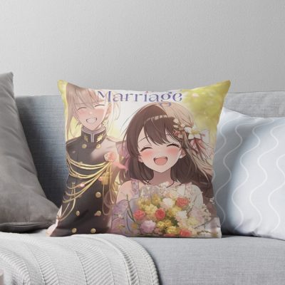 My Happy Marriage Anime Throw Pillow